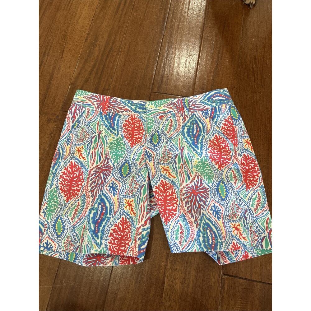 Lilly Pulitzer the Chipper short 8" inseam. Blue Coral green Size 12